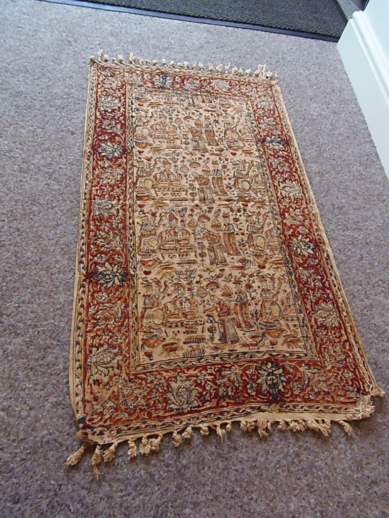 Vintage oriental Prayer Islamic prayer Rug 100% cotton - 90 x 50cm