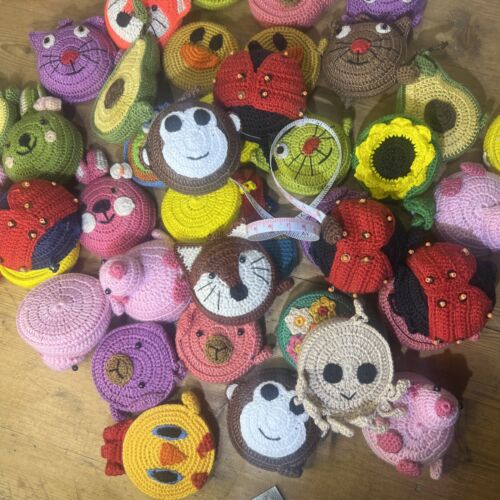 Animal & Flower Tape Measure, Crocheted knitting sewing - Choose Colour